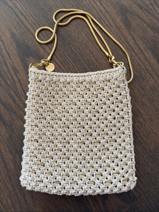 Clare V Handbags - Clare V Cleore Bag in Cotton Cording w/ Gold Rings Snake Chain Crossbody Strap